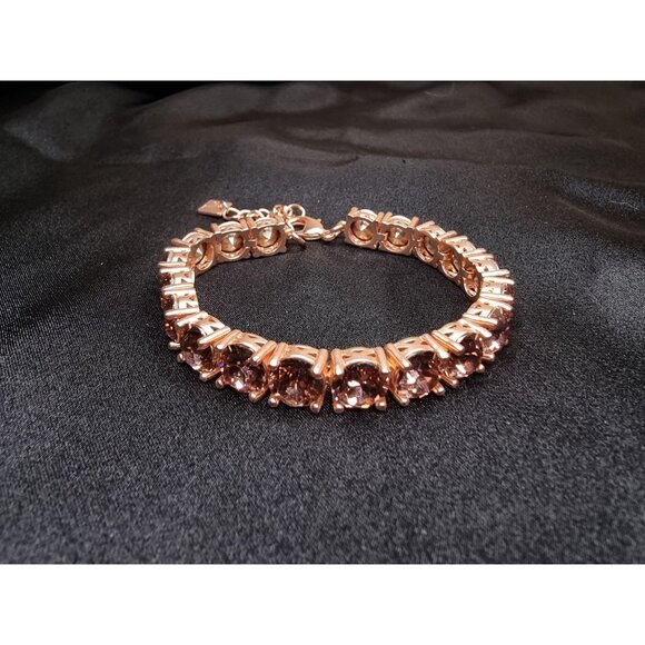 Park Lane Limited Edition Rose Gold Tennis Bracelet With Sparkling Rose Champagn - Picture 1 of 7